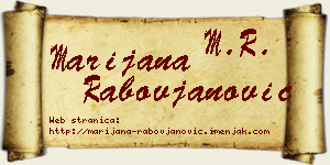 Marijana Rabovjanović vizit kartica